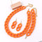 NOVINS Acryl Chunky Chain Choker Halskette für Frauen Lange Ketten Halsbänder Halsketten Set (Farbe: Orange)