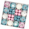 Generic 44PCS Christmas Ball Ornaments Christmas Bauble Garland Pink Baubles for Christmas Tree Decorations Xmas Tree Decor Baubles Bulk for Holiday Wreath Garland Decors, Blue Pink White
