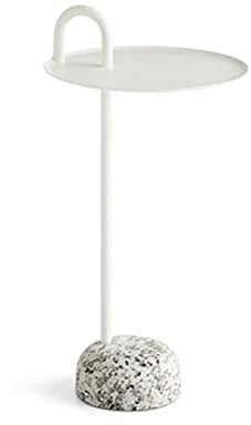 Kaffee-Endtisch Small Metal End Side Table, Indoor Outdoor Round Bistro Tables, Portable Coffee Table, Bed Side Table Nightstand, Rust & Weather Resistant Beistelltisch (Color : White)