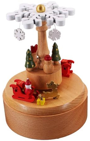 Harilla Weihnachtszug-Spieluhr, kreative Holz-Spieluhr zum Aufziehen, handgefertigt, für Familie, Freunde, Desktop-Ornament, Geschenk zum Valentinstag
