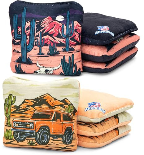 Play Platoon ACO Turnier-Serie Pro Cornhole Bags Set mit 8 professionellen Maisloch-Sitzsäcken, Wettbewerbsgewicht, doppelseitig, glatt und haftend, entworfen in den USA