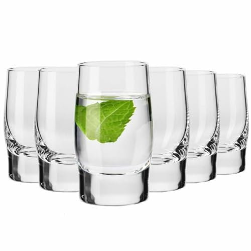 Krosno Vasos de vodka | Juego de 6 | 6 x 50 ml | Colección Sterling | Vasos de chupito | Moderno | Perfecto para el hogar, restaurantes y para fiestas y eventos | Apto para lavavajillas