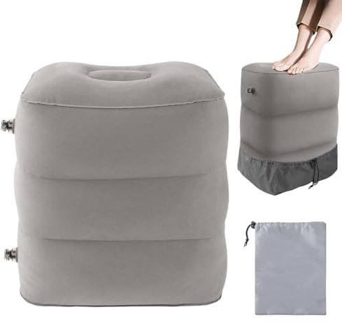 Ainiv Aufblasbares Fußstützen Kissen für Reisen, Inflatable Footrest für Kinder Erwachsene, Aufblasbare Fußstütze Flugzeug Kissen für Auto Zuhause Büro, Höhenverstellbar Flyaway Kids Bed (47*39*17CM)
