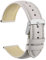 WOCCI 18mm Vintage Leder Uhrenarmband mit Edelstahl Silber Schließe (Elfenbein)