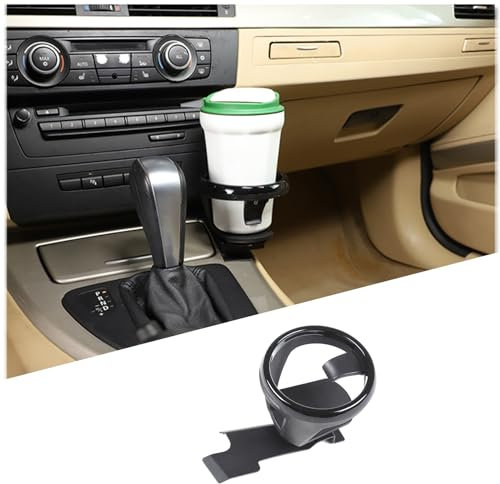 METYOUCAR Auto-Getränkehalter für BMW 1er-Serie E81-E88 2007–2011 & 3er-Serie E90-E93 2005–2012, Karbonstahlmaterial, Metallic-Grau