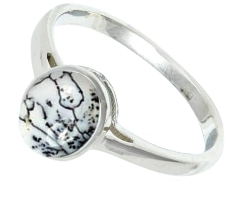 JEWELFORCE Versilberter Bandring Edelstein Herren Damen Stein alle Größen handgefertigter Schmuck JSR-1156AA