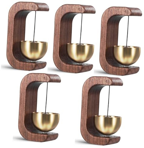Veemoon 5pièces Carillon De Porte Bois Et Cloche Décorative Pour Magasin Et Maison Carillon Entrée Élégant Et Rustique Automatique à Ouverture Porte