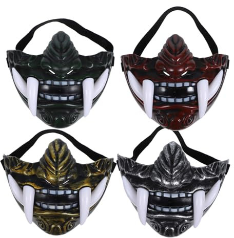 MOLUCKFU 4 Stück Monstermaske Aufdecken -maske Für Gesellschaftsspiele Hacker-maske Masken Maske Maske Festival Gruseliges Halloween Böse Maske Kostümmaske Plastik
