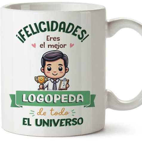 MUGFFINS Tazas para LOGOPEDA hombre - En Español - Mejor Universo Trofeo - 11 oz / 330 ml - Regalo original y divertido