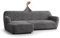 Paulato - Bezug für Sofas mit linker Halbinsel, Sofabezug Ecksofa L Form Stretch Mikrofaser, kratzfestes und maschinenwaschbares Gewebe, WavyTech-Technologie, Made in Italy - Vittoria Grau