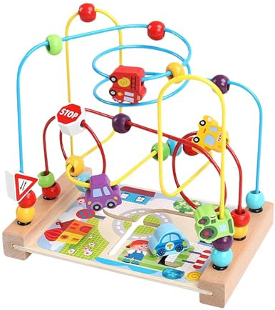Wooden Bead Maze, Toddler Roller Coaster, Sensory Track Toy, Wood Bead Toy, Bead Maze Toy, Toddler Wooden Toy, Sensory Play Table, Wooden Toys For Toddler, Bead Maze Play, Wooden Track Toy,Wooden Todd