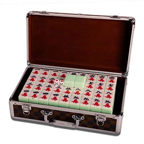 Chinesischer Mahjong, Brettspiel, Fliesenspiele mit Paket, 144 traditionelle chinesische Mahjong-Spiele für Hand, 40, 42, 44 für Party, Unterhaltung (Farbe: Box, Größe: 42)