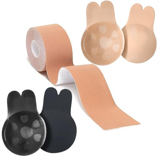 DGMI Klebe Push Up BH Brust Boob Tape für Grosse Brüste Klebe BH Push Up mit Boob Tape Wiederverwendbare Sticky Bra für Abendkleid Brautkleid und Rückenfreie (B/M)