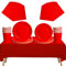 Service de table jetable rouge de 69 pièces – 20 serviettes, 16 tasses, 16 assiettes de 17,8 cm et 22,9 cm, 1 nappe rouge | Vaisselle biodégradable pour anniversaires, mariages, fêtes de Noël