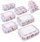 ECOHUB 7-Teiliges Koffer Organizer Set, Ultraleicht Packing Cubes für Rucksack, PET-Recycelte Packwürfel Koffer mit Doppelter Reißverschluss, Packtaschen für Koffer, Reise Organizer Set(Rosa-Grün)