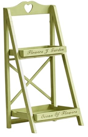 QSTDGVPW 2-tier Versatile Plant Stand for Outdoor and Indoor, Green