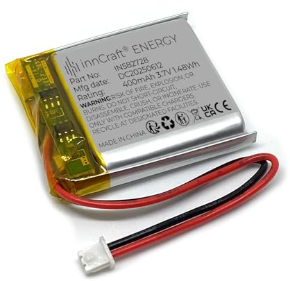 Lithium Polymer Akku innCraft Energy 400mAh 3.7V, 28x27x6 Modell 582728 2P Molex 51021-020 1.25mm Anschluss
