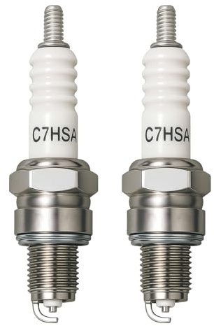 C7HSA Zündkerze, 2 Stück C7HSA Zündkerzen Ersetzen | Kompatibel mit Bosch UR3AC / 0242055501 Champion PRZ9HC / RZ96 C Denso U22FSRU/GY6 139 QMB/QMA