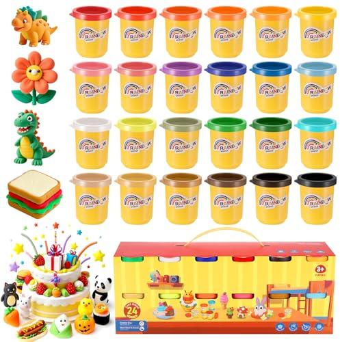 Zocipro 24 Pots de Pate à Modeler, 24 Couleurs Pate a Modeler