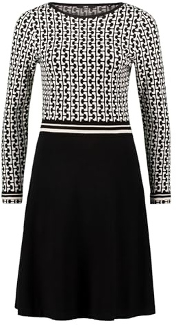 zero Damen Strickkleid grafisches Muster 40, BlackCream