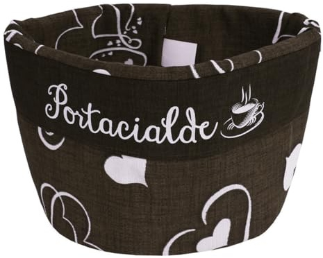 Padhalter aus Stoff, Herz, Behälter für Kaffeepads, Zucker, Mittelstück für die Küche, Aufbewahrung von Gegenständen (braun)