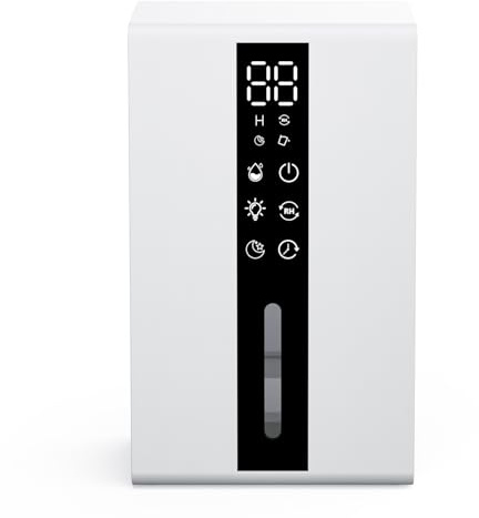 Luftentfeuchter Elektrisch 1800ML Wassertank - Entfeuchter Elektrisch 2 Geschwindigkeiten, Raumentfeuchter Elektrisch Anti-Frost-System, 6-48H Timer & 7-Farben RGB, ideal für Schlaf- und Badezimmer