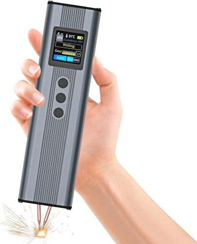 Handheld Battery Spot Welder, Kethvoz Compact Battery Welder 1.33'' TFT Screen with 11 Gears for Mobile Phone & 18650 Battery Welding, Counter, Auto/Manual Mode, High Temp Protection