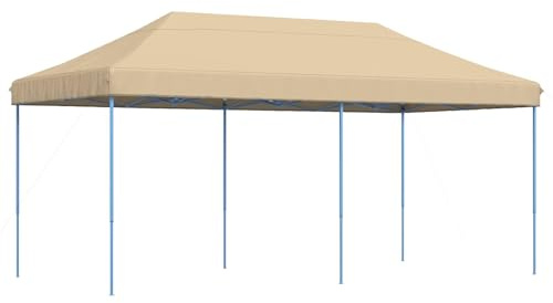 vidaXL Party-Zelt Beige 292 x 580 x 315 cm Oxford-Stoff, Garten und Terrasse, modernes Vordach, Event-Zelt, tragbarer Pavillon, Outdoor-Pavillon, Fest-Schattenspender, temporäres Schutzdach