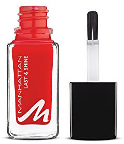 Manhattan Last & Shine Nagellack, Dynamisch roter, glänzender Nail Polish für 10 Tage idealen Halt, Farbe Be My Baby 630, 1 x 10ml