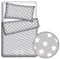 Baby Newborn Bedding Set Pillowcase + Duvet Quilt Cover 2 Piece to Fit Cot Crib Cradle Pram 135x100cm (Big white stars on grey background)