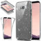 Kompatibel mit Galaxy S8 Hülle,Galaxy S8 Schutzhülle,Full-Body 360 Grad Bling Glänzend Glitzer Klar Durchsichtige TPU Silikon Hülle Handyhülle Tasche Case Front Cover Schutzhülle für Galaxy S8,Schwarz