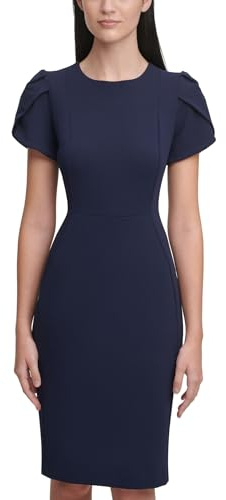 Calvin Klein Women's Tulip Sleeved Sheath Dress, Indigo, 10