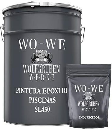 WO-WE Pintura de Resina Epoxi para Piscinas - Revestimiento Duradero para Cemento y Baldosas SL450 Negro intenso - 10Kg