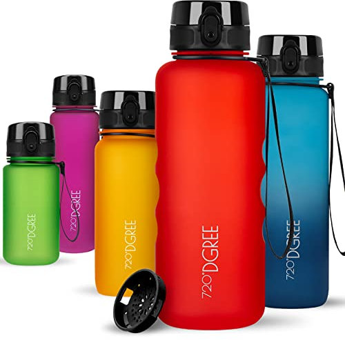 720°DGREE Botella Agua 1,5 Litros “uberBottle“ - Tamiz-Fruta, softTouch - Sin BPA, Prueba de Fuga, Reutilizable, Antigoteo - XL Cantimplora, Water Bottle ideal para Fitness, Gimnasio, Deporte, Outdoor