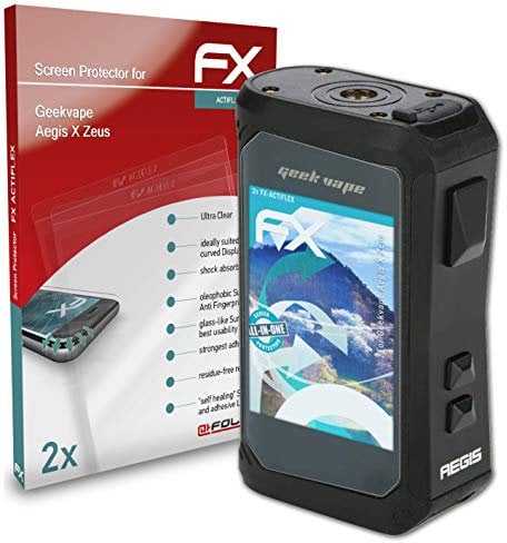atFoliX Schutzfolie kompatibel mit Geekvape Aegis X Zeus Folie, ultraklare und flexible FX Displayschutzfolie (2X)