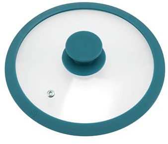 bremermann Glasdeckel mit Silikonrand für 20 cm Töpfe und Pfannen (wasserblau)