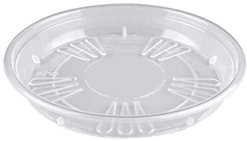 Muddy Hands Eco Friendly Clear Round Plastic Plant Pot Saucer Planter Water Drip Tray Base Plate (2, 33cm)