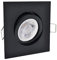 feinlux® LED Einbaustrahler flach schwarz eckig 230V stufenlos dimmbar moderne Einbauleuchte (Lichtfarbe warmweiß/2700K)