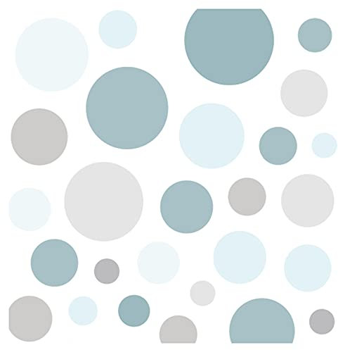 Little Deco 86 Punkte Wandsticker Babyzimmer Kreise I mint grau I Wandtattoo Kinderzimmer Schlafzimmer Klebepunkte Set Dots Aufkleber selbstklebend DL539-31