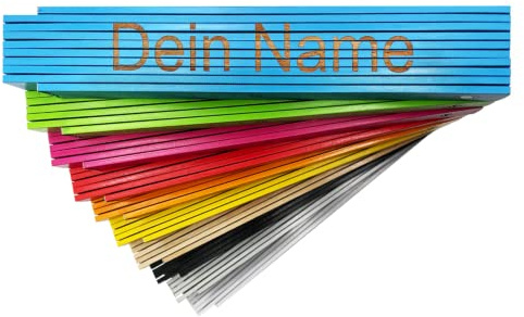 Zelaro Zollstock Personalisiert mit Namen Geschenk für Männer, Frauen und Kinder ob Geburtstag, Jahrestag oder Weihnachten Meterstab 2 Meter in verschiedenen Farben für Vater Tischler Maurer (Rot)