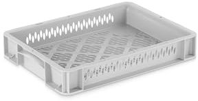 DIE BOX FABRIK Eurobehälter 400x300x70mm | perforierte Box | Aufbewahrungsbox | Kunststoff Kisten | Lagerbehälter mit Griffen | robuste Stapelbox | Eurokiste | Mehrwegbehälter