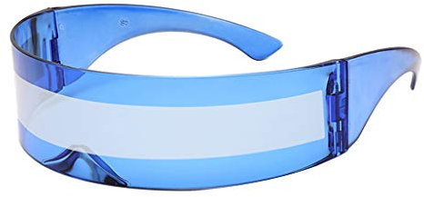 Sharplace Futuristische Schmale Verspiegelte Visor Sonnenbrille, Blau