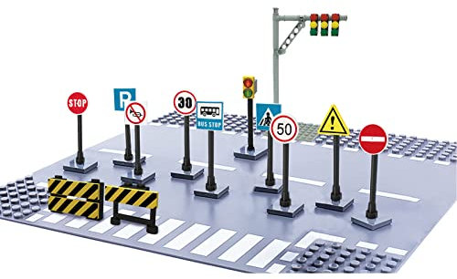 Lot de panneaux de signalisation urbaine pour panneaux de construction, blocs de construction, jouets de signalisation, jouets éducatifs pour enfants