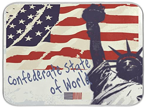 Vnurnrn Usa Staatsflagge Runde Platzsets Abwaschbar Hitzebeständig Tischsets rutschfest Platzdeckchen für Küche Speisetisch