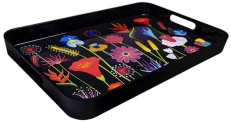 Pylones - Serviertablett aus Melamin - Aperitime Large Blumengarten - 53,7 x 34,7 x 5 cm