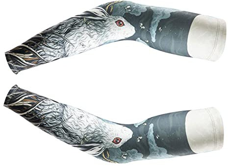 Armlinge Radsport Herren,MoreChioce UV-Schutz Handstulpen Elastische Armstulpen Sommer Arm Ärmel rutschfest Arm Abdeckung Atmungsaktiv Kühlung Ärmel Sonnenschutz Sport Ärmel,Hase
