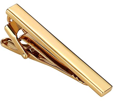 Aotiwe Petite Pince Cravate, Pince Cravate Pompier Cravate de Tête de Lignes de Rainure Or Acier Inoxydable