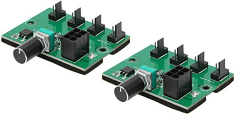 Bewinner 2Pcs 12V 4 Channels PC Fan Speed Controller, Chassis Fan Hub CPU Cooling, 4Pin PWM Fan PC Hub Compatible with 2Pin 3Pin Fans for PC Case Fan CPU Cooling Fan