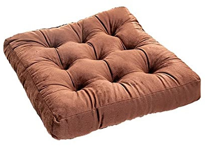 ZIBENE Sitzkissen 50x50x8, Stuhlkissen Samt Quadratisch, Sitzkissen für Aussenbereich Anti-Flecken Waschbar Stuhl Sitzpolste, Nicht Verblassen Nicht Abwerfen Sitzkissen für Boden BüRostuhl Braun 2
