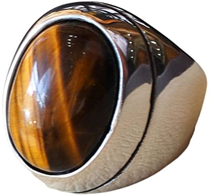 Natürlicher blauer Kupfer-Türkis-Ovalring, schwerer 925er Sterlingsilber-Edelstein im arabischen Stil, Siegelring für Herren, Statement-Ring, Geburtstagsgeschenk